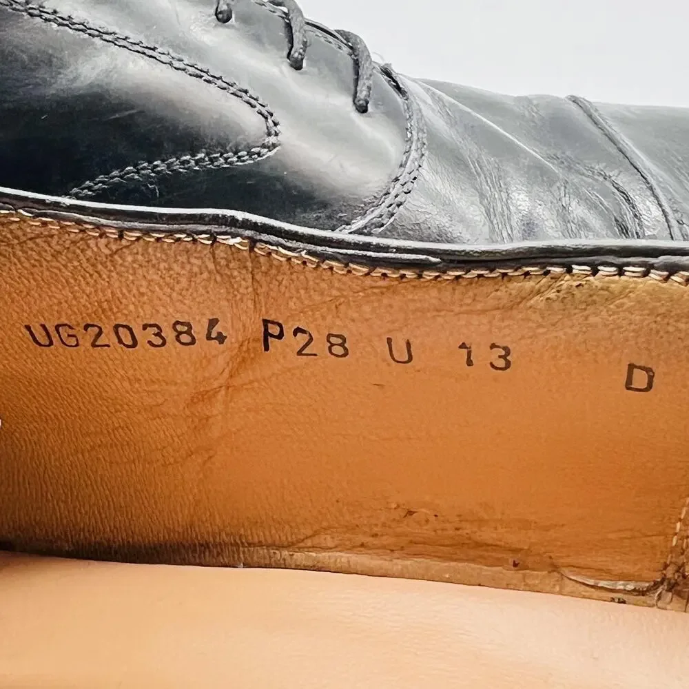 Salvatore Ferragamo Shoes Mens 13 Black Leather Cap Toe Oxford Dress Slip On